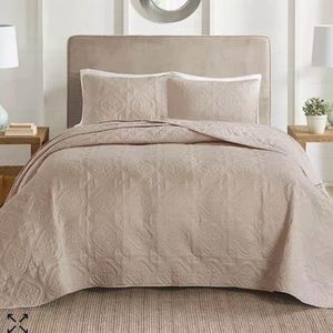 510 Design Oakley Bedspread - King/Cal King size, Khaki color